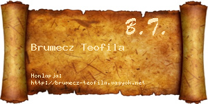 Brumecz Teofila névjegykártya